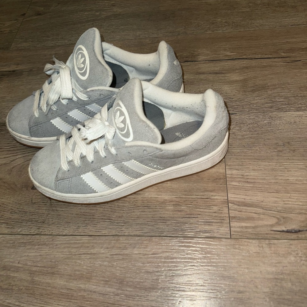 Adidas Kids Gray and White Sneakers